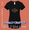 Women's V-Neck 'Finally Crafted' (Black) 