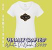 Women's V-Neck 'Finally Crafted' (White) 