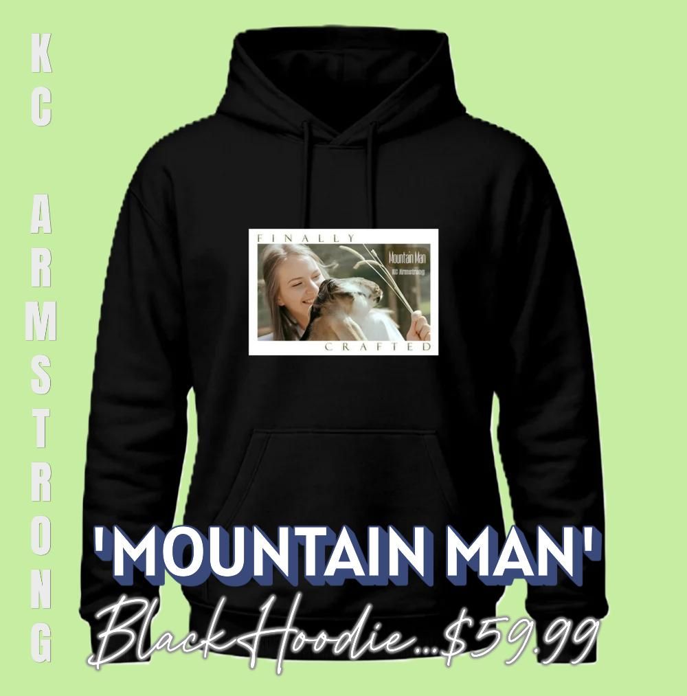 Uni-Sex Hoodie 'Mountain Man' (Black)