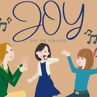 Three happy women singing together