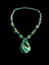 Green Abalone Charm 18 inch beaded necklace