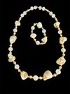 Gold Vein & Bone Glass beaded Necklace