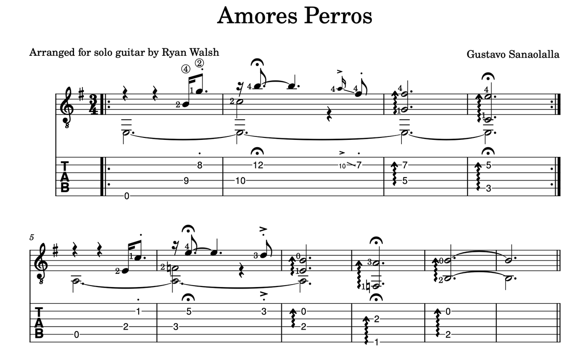 Amores Perros Theme | Gustavo Santaolalla | Classical Guitar