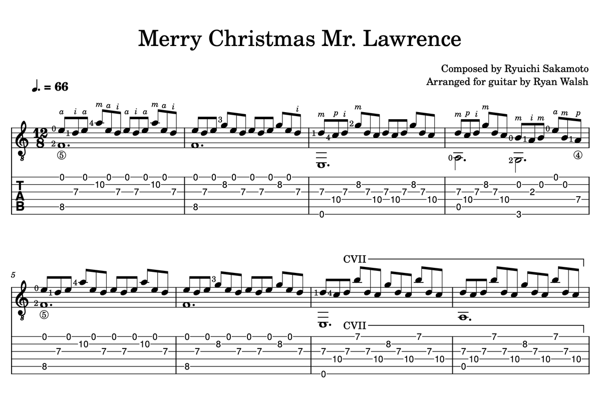 Merry Christmas Mr. Lawrence | Ryuchi Sakamoto | Solo Guitar