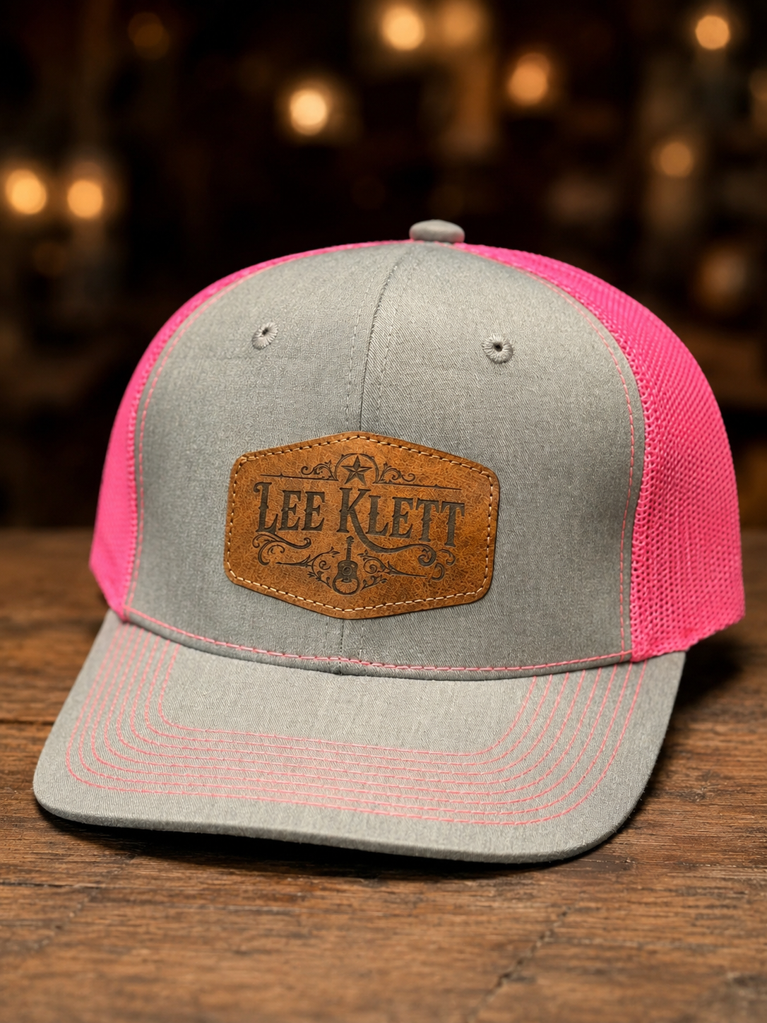 Lee Klett Snapback - Pink w/ Leather Patch