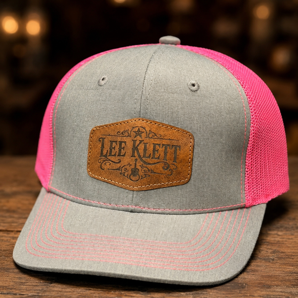 Lee Klett Snapback - Pink w/ Leather Patch