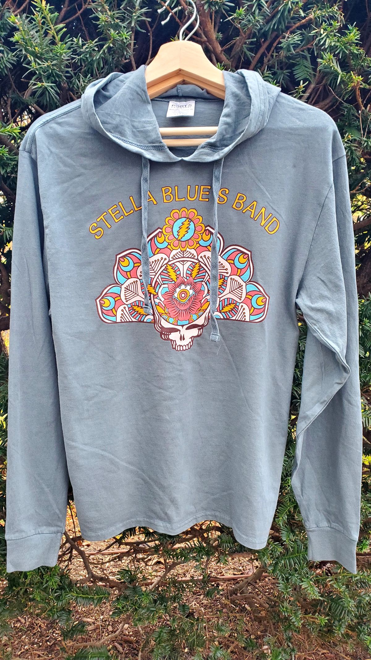 Stella Blues's Band Logo Long Sleeved Hoodie, Nordic Green