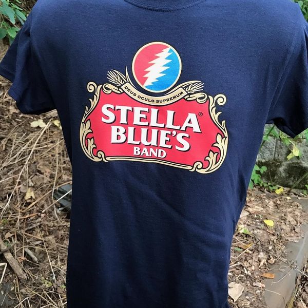 Stella Blue's Band Beer Logo Tee, Navy