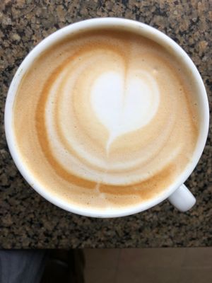 The heart in latte foam.