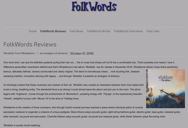 FolkWords review of Mirabilia