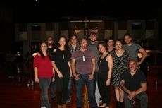 The whole Te Vaka crew at Warners