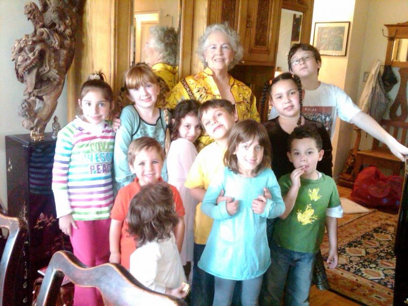 Marilynn w/ some students