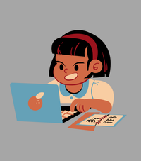 Little girl studying